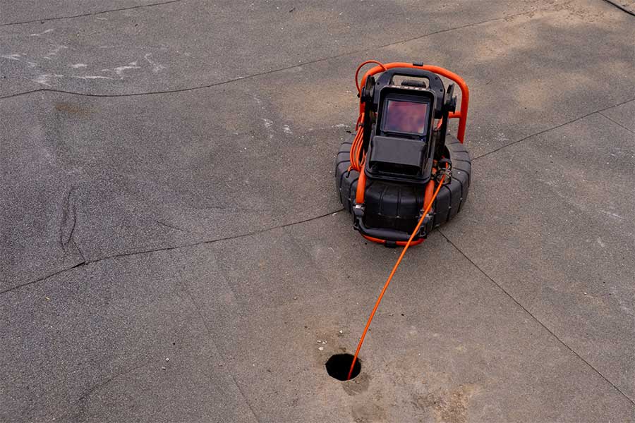 Sewer camera inspection in progress in Mount Airy NC