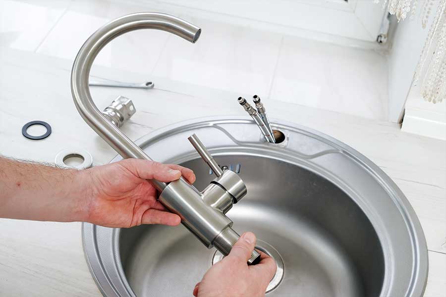 Faucet installation in Mount Airy home