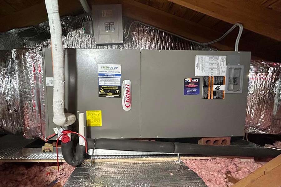Mitsubishi heat pump replacement completed in Mount Airy home