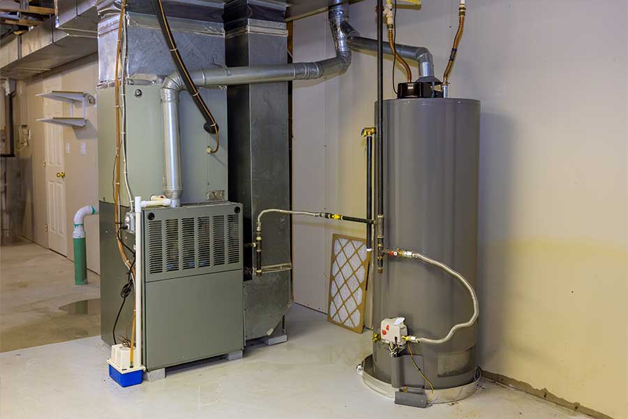 Water heater installation completed in Mount Airy basement